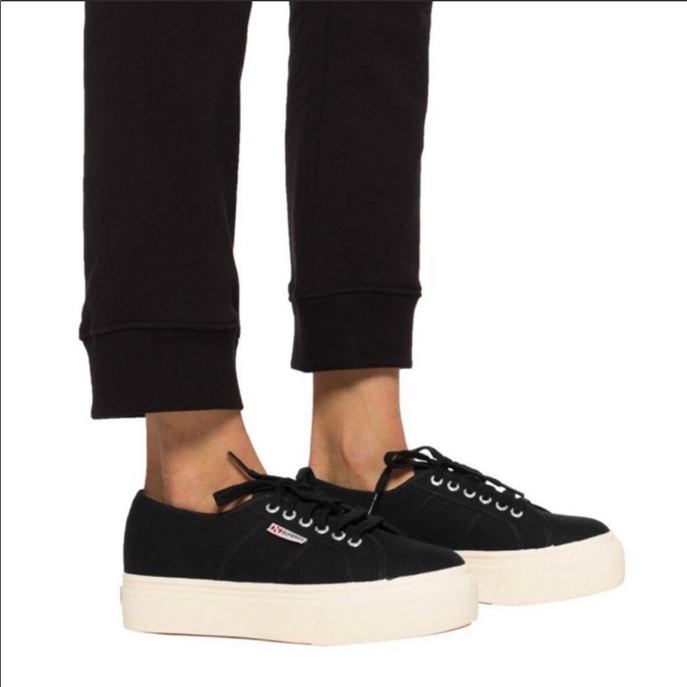 Superga Black Platform Sneakers